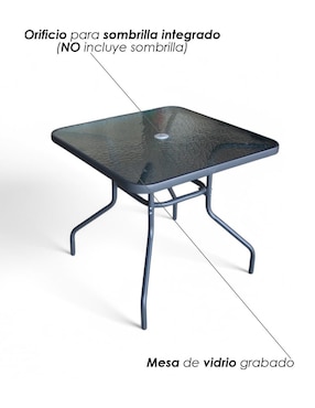 Comedor Jardín Ilios Innova para 4 personas de cristal