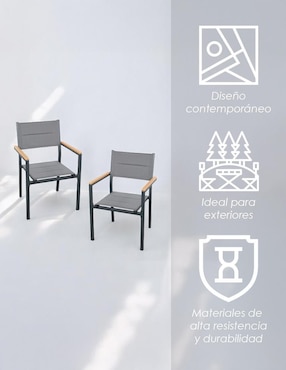 Juego de sillas 2 piezas de jardín o exterior Ilios Innova