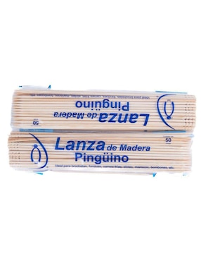 Set de brochetas de madera Pingüino 50 piezas