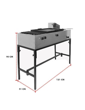 Parrilla Mindejal plancha 118cm de acero inoxidable