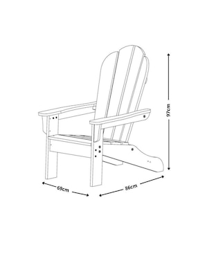 Silla Adirondack Astred Lanzamiento de plástico