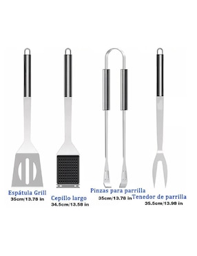 Set utensilios para asar Güish de acero inoxidable