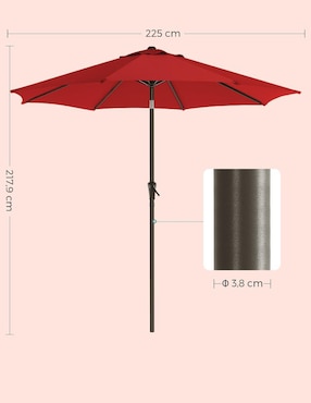 Sombrilla para jardín Songmics Home Sheld