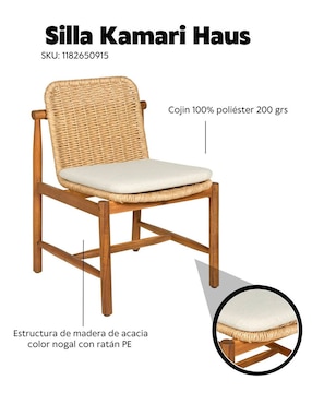 Silla Haus Outdoor de madera acacia