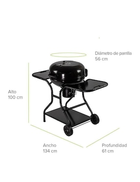 Asador carbón Avera AC22ML de acero inoxidable