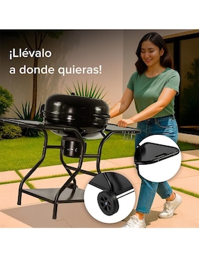 Asador carbón Avera AC22ML de acero inoxidable