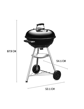 Asador carbón Weber Compact Kettle de acero porcelanizado