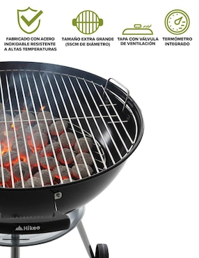 Asador carbón Hikeo portátil de acero inoxidable