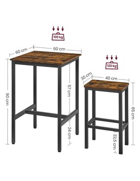 Mesa bar armable Delon Songmics Home