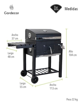 Asador de carbón Gardecor