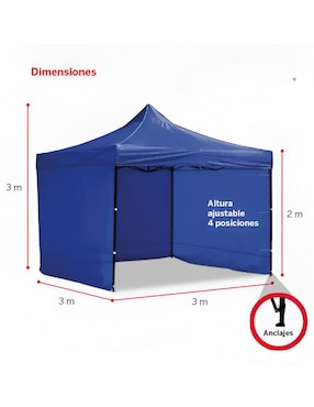 Carpa Xtellar ancho 3 m x largo 3 m