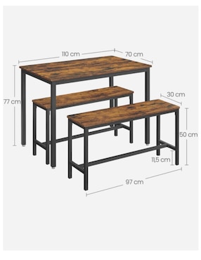 Comedor Delon Songmics Home para 4 personas