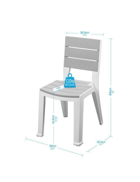 Set comedor exterior MQ Silver 8 puestos