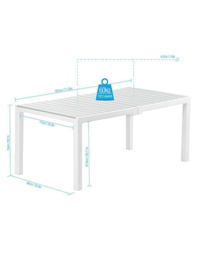 Set comedor exterior MQ 6 puestos ferrara jardin