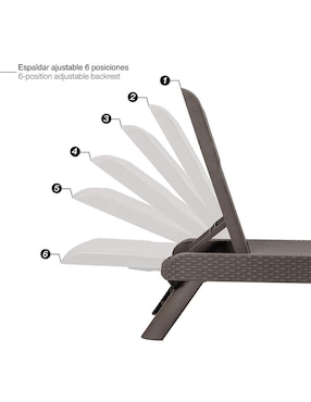 Camastro MQ Exterior jardin capri de polipropileno 1 pieza