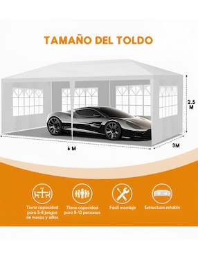 Carpa Xtellar ancho 3 m x largo 6 m