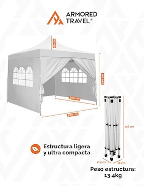 Carpa Armored Travel ancho 300 cm x largo 300 cm