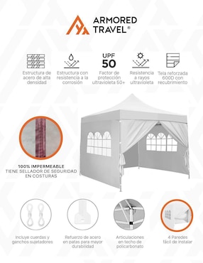 Carpa Armored Travel ancho 300 cm x largo 300 cm