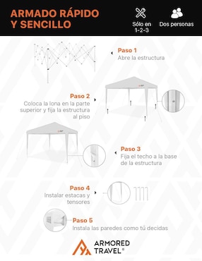 Carpa Armored Travel ancho 300 cm x largo 300 cm