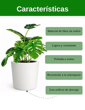 Maceta Elly de fibra de vidrio