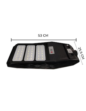 Lámpara solar led CM-TOP Luminaria Solar Integrada para Calle con Control Remoto, Sensor de Movimiento y Fotocelda, LED Exterior de Alta Potencia, Plástico Blanco, Resistente a Climas Extremos