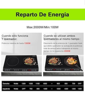 Parrilla de inducción Ewtto ET-H8008 de Acero inoxidable y vidrio