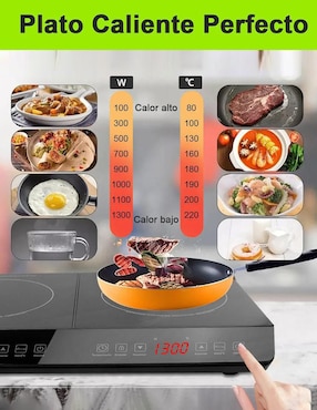 Parrilla de inducción Ewtto ET-H8008 de Acero inoxidable y vidrio