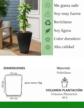 Maceta Elly de plástico