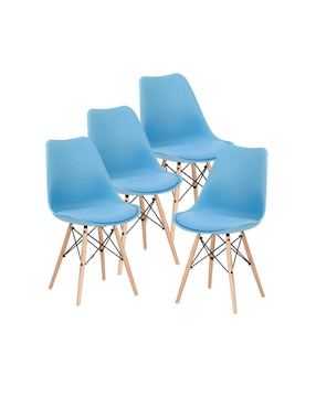 Set De 4 Sillas Just Home Eames De Madera