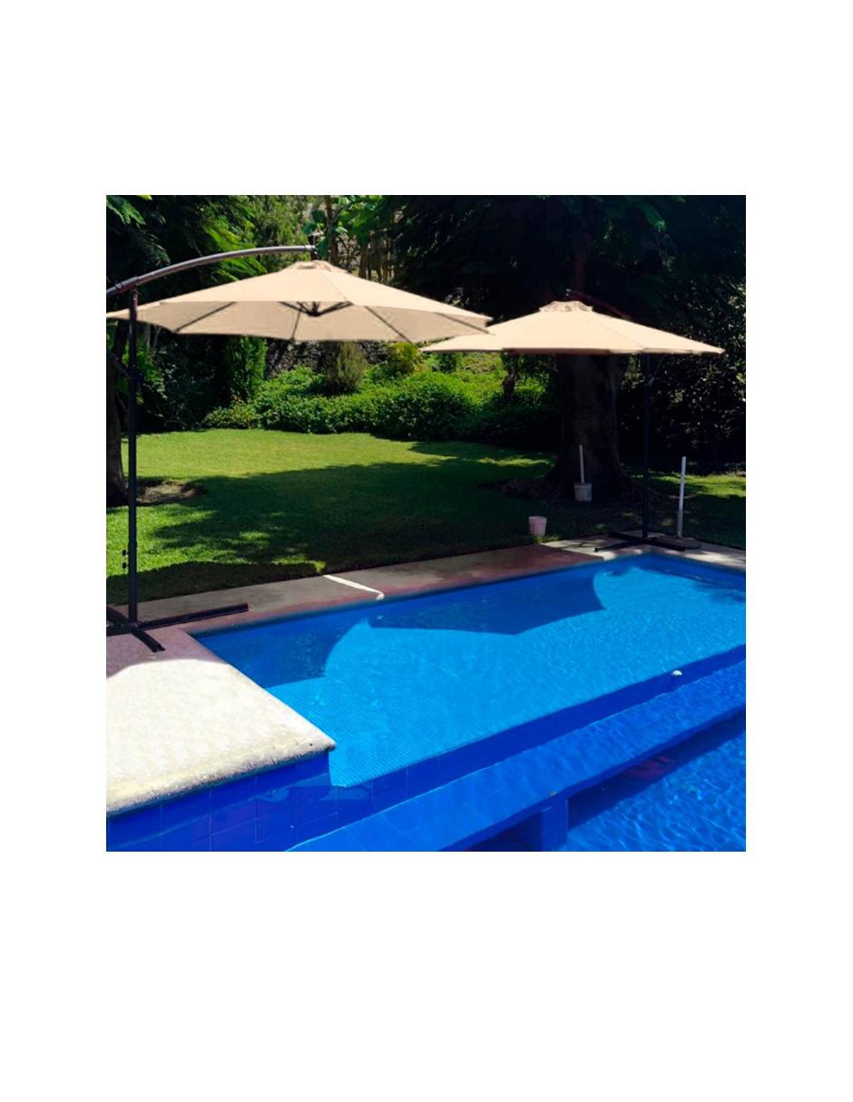 Sombrilla 3 metros Playa Jardín Inclinación Manivela Jardimex
