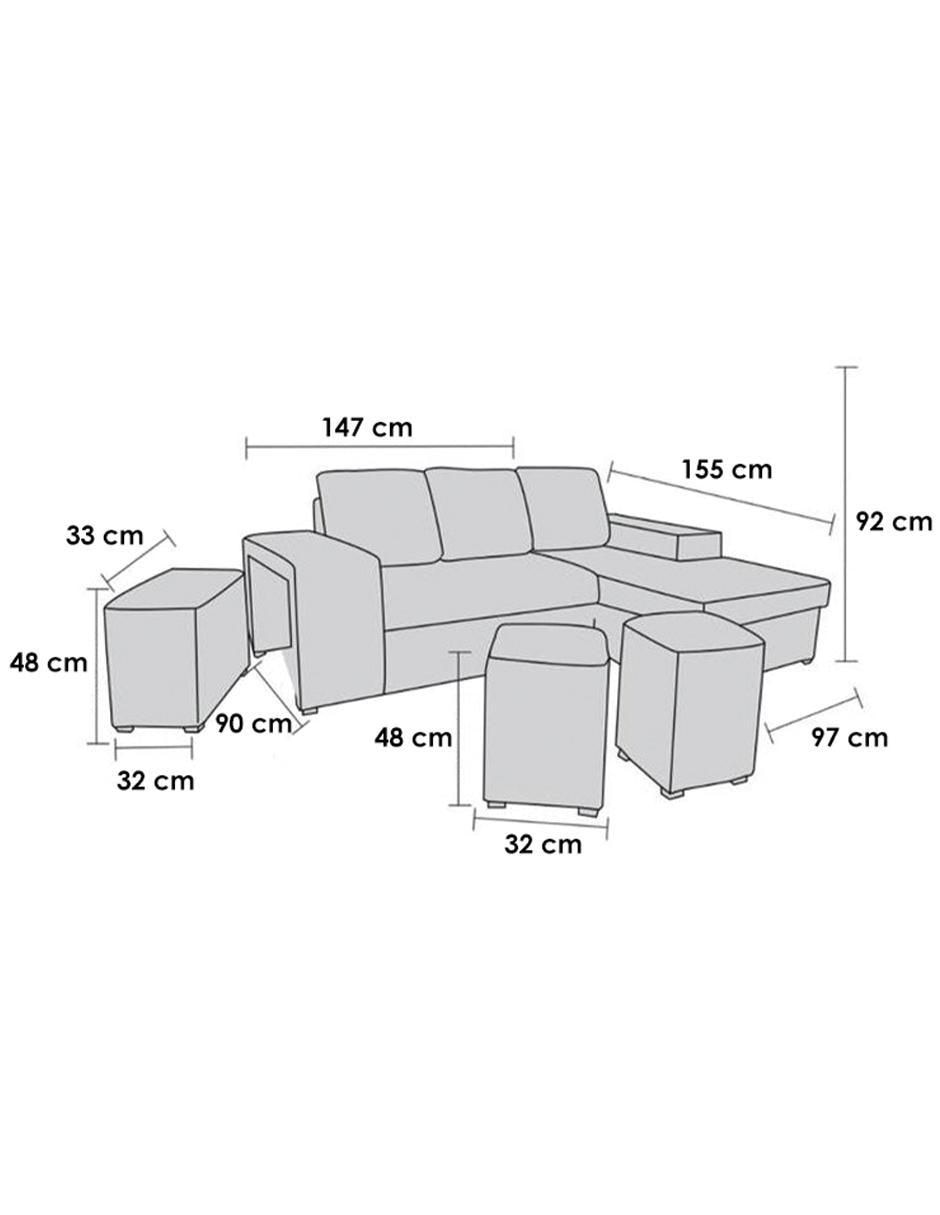 Chaise lounge Murcia de lino 3