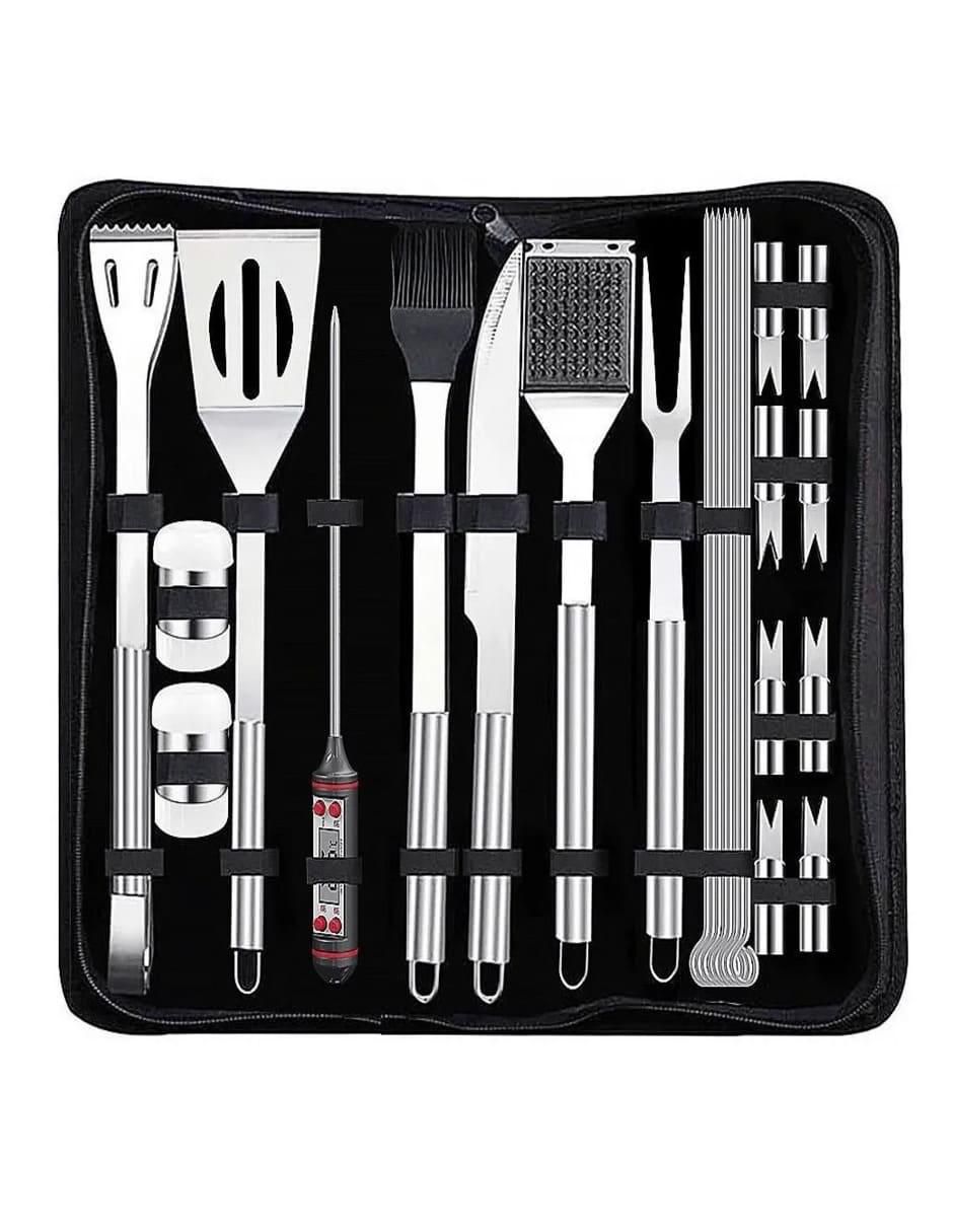 Set utensilios para asar de acero inoxidable
