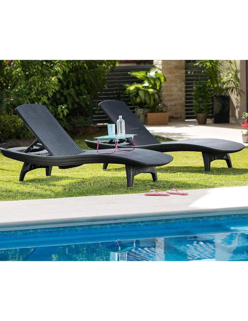 Camastro doble Pacific de ratán PVC 3 piezas 4