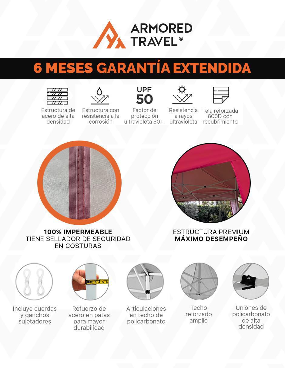 Carpa ancho 300 cm x largo 300 cm 5