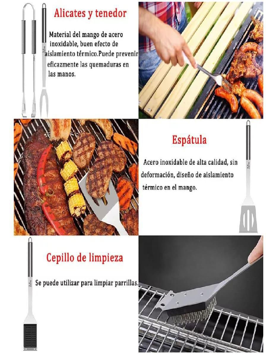 Set utensilios para asar de acero inoxidable 2