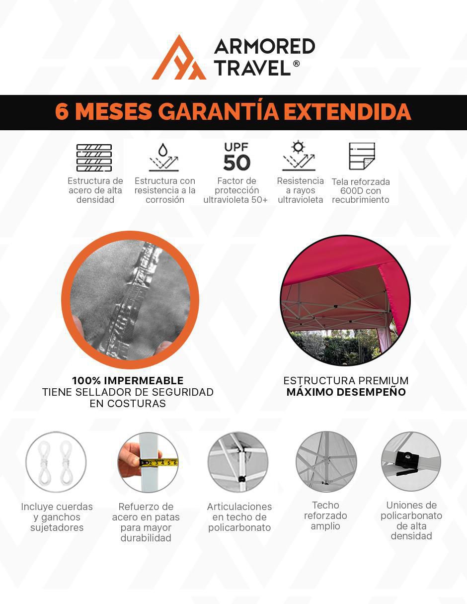 Carpa armored travel ancho 300 cm x largo 300 cm