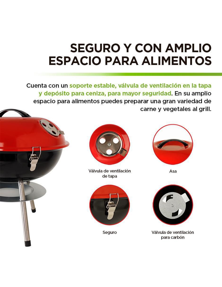 Asador carbón portátil de acero inoxidable 5