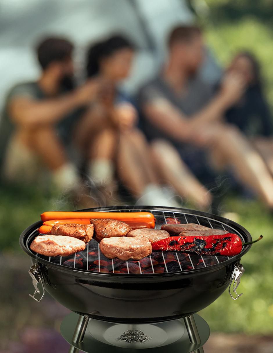 Asador carbón portátil de acero inoxidable 7