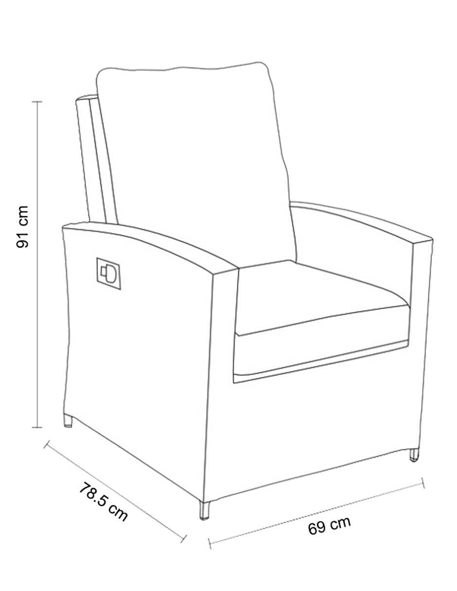 Reclinable Finlandia de ratán 12
