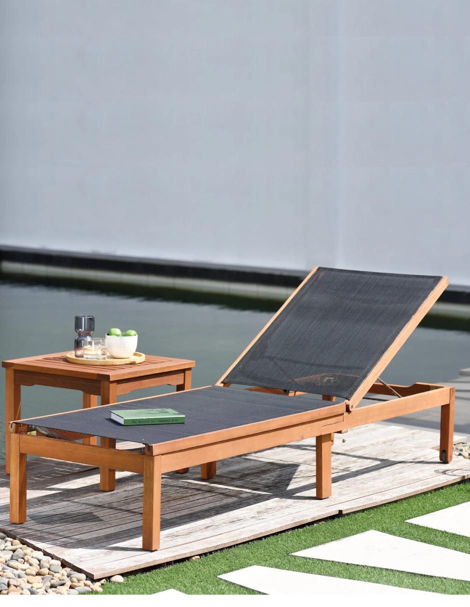 Camastro midtown concept kingsbury lounger "de" madera eucalipto