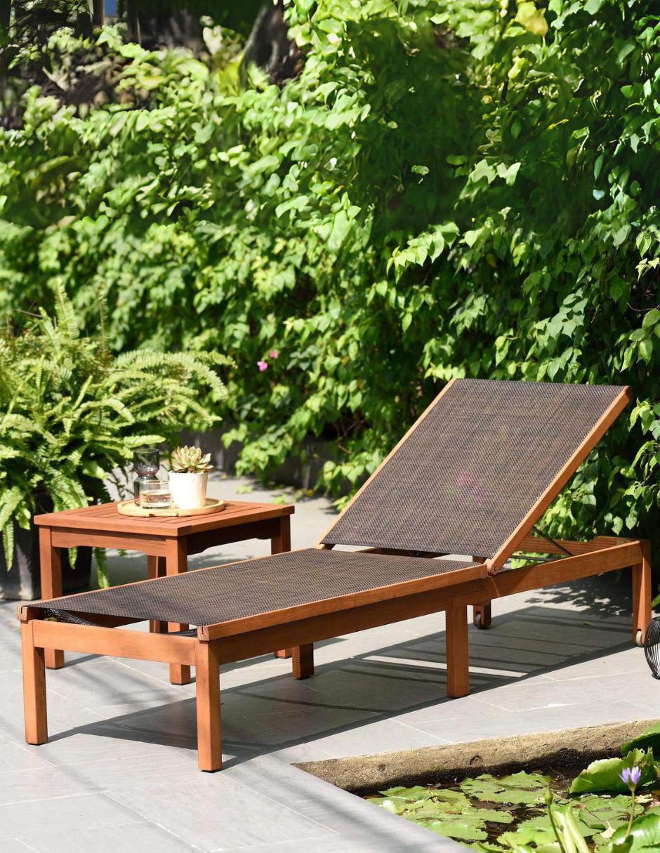 Camastro Kingsbury Lounger de madera eucalipto 3
