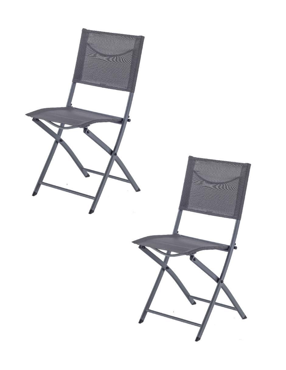 Set de sillas plegables 2 piezas de textileno