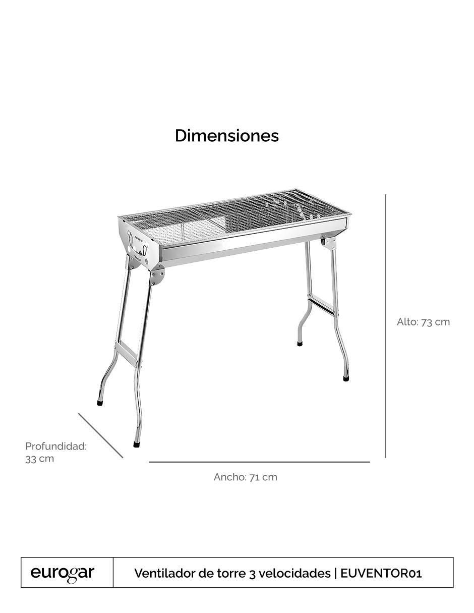 Asador carbón EUACP01G de acero inoxidable 4