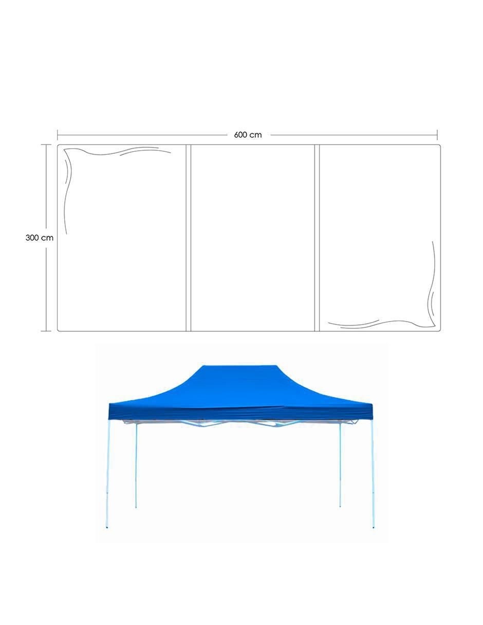Carpa ancho 600 cm x largo 300 cm