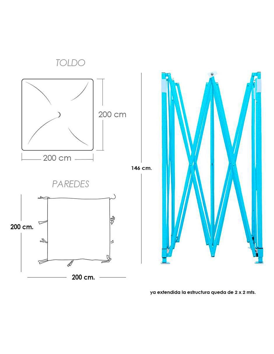 Carpa ancho 200 cm x largo 200 cm 8
