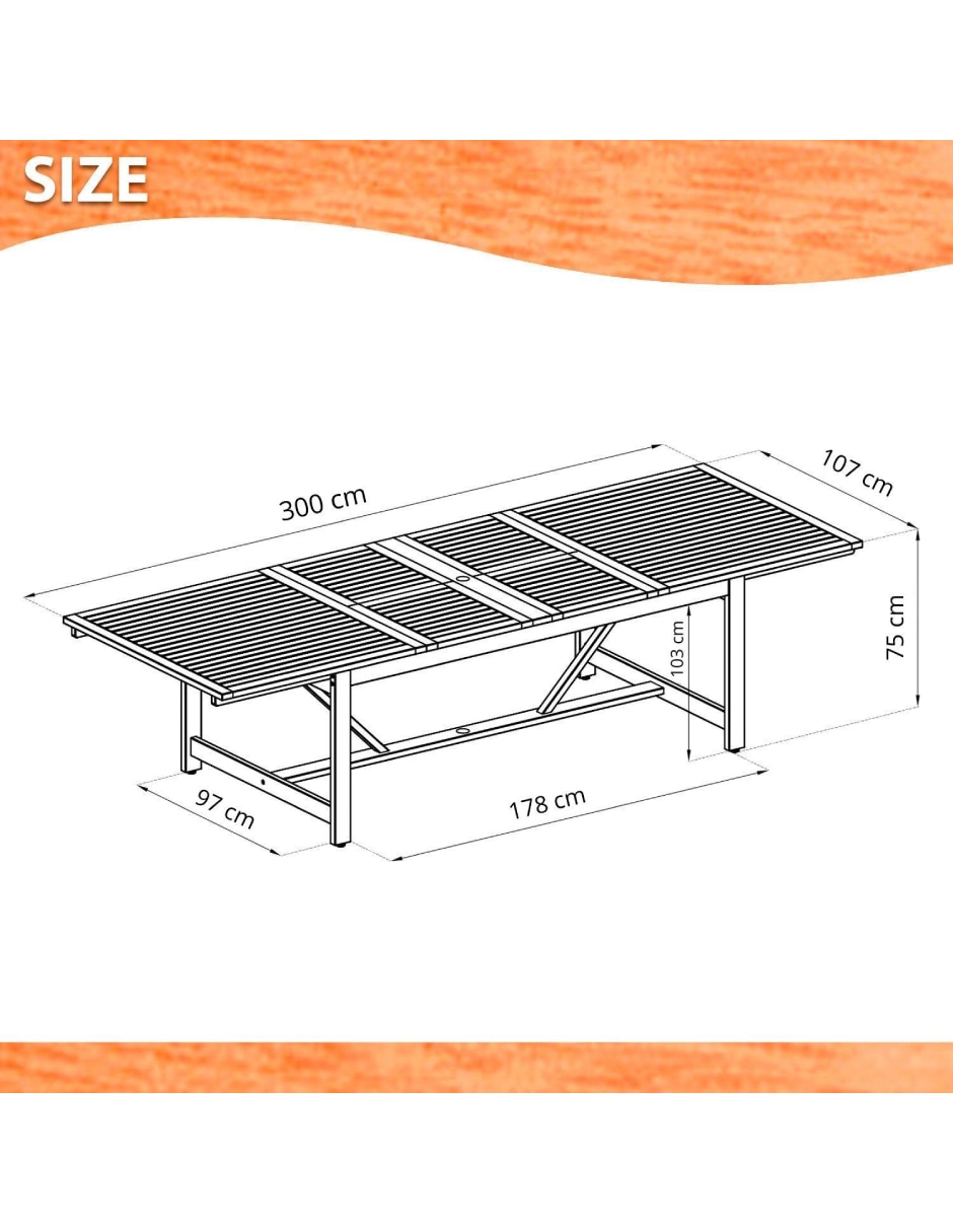 Mesa de centro De Jardin Leyland Extensible 7