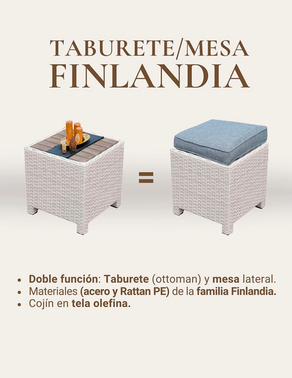 Taburete Finlandia de poliéster 12