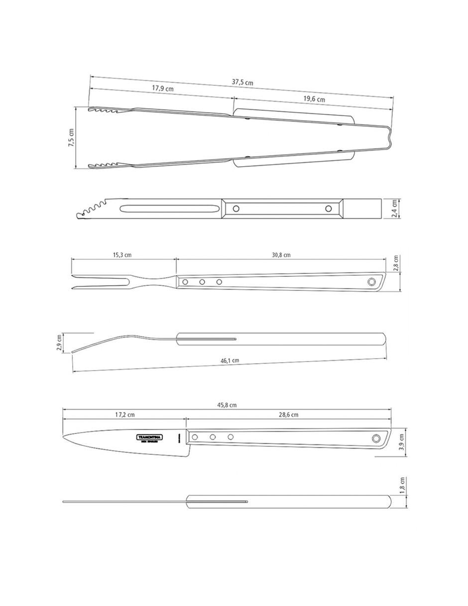 Set de cuchillos para trinchar Churrasco 3 piezas 6