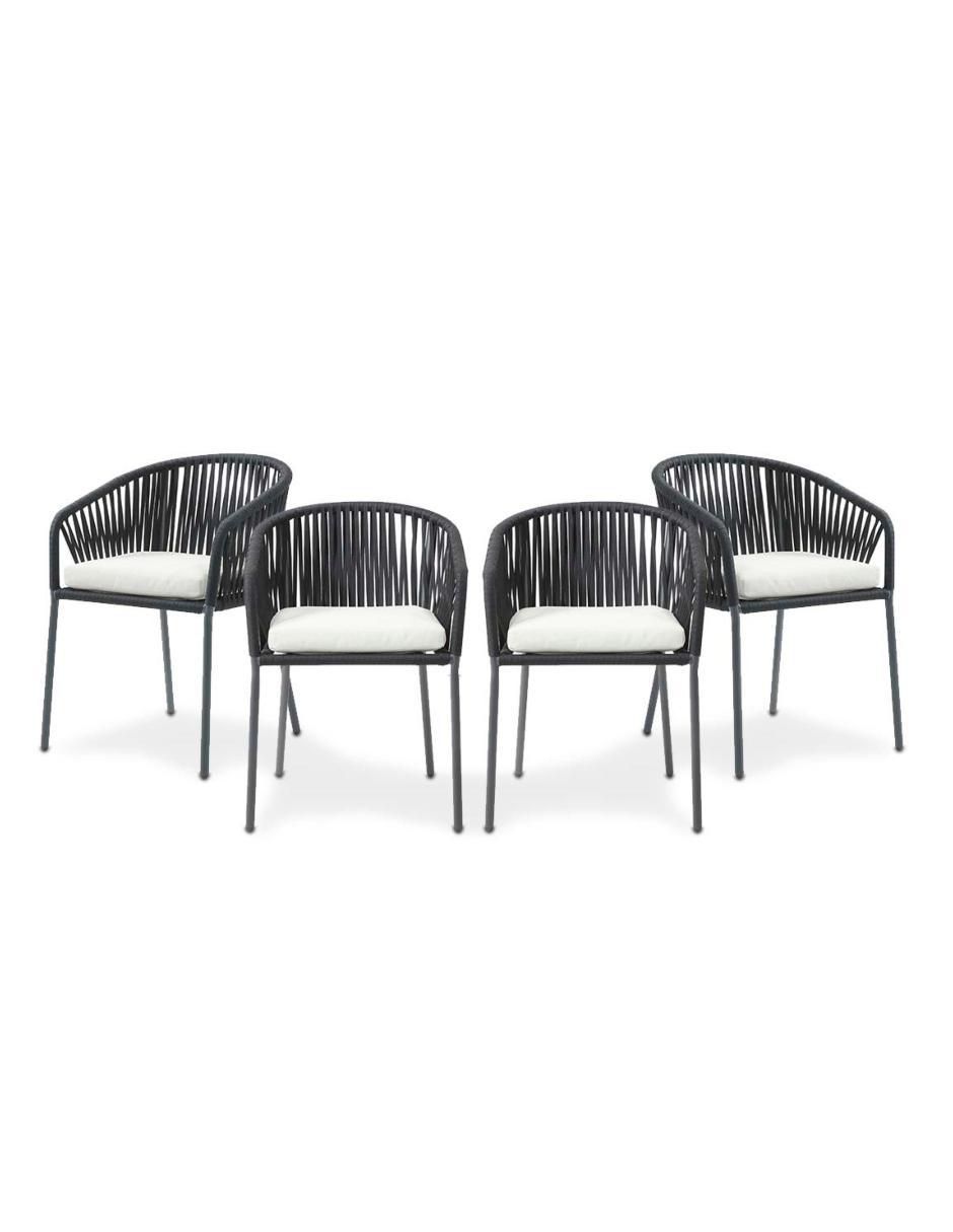 Set de sillas 4 piezas Mikonos de metal