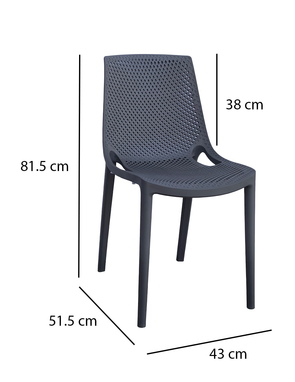 Silla sin brazos Meilin de plástico 2